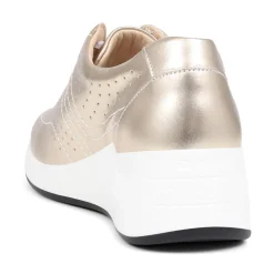 Fly Flot Lace Up Leather Trainers - Gold