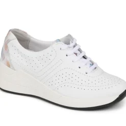 Fly Flot Lace Up Leather Trainers - White