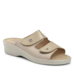 Fly Flot Leather Dual-Strapped Sandals - Beige
