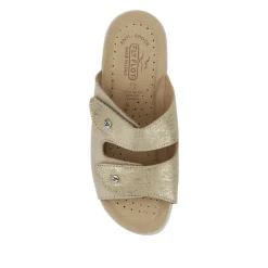Fly Flot Leather Dual-Strapped Sandals - Beige