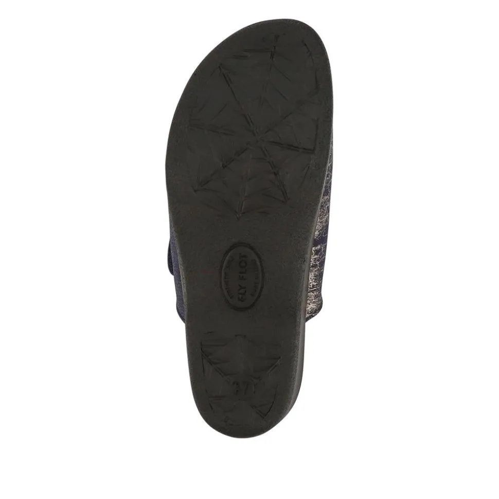 Fly Flot Leather Dual-Strapped Sandals - Blue