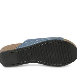Fly Flot Leather Mule Sandals - Blue
