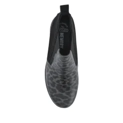 Fly Flot Leather Slip On Boots - Black Leopard