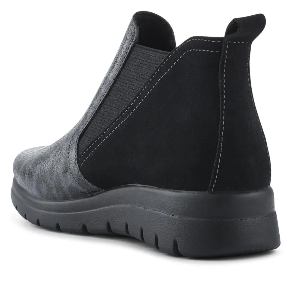 Fly Flot Leather Slip On Boots - Black Leopard