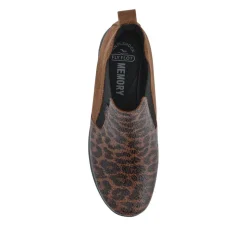 Fly Flot Leather Slip On Boots - Brown Leopard