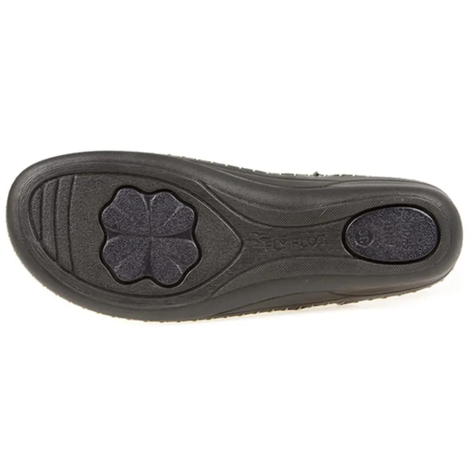 Fly Flot Leather Toe Post with Metal Centre Stud - Black