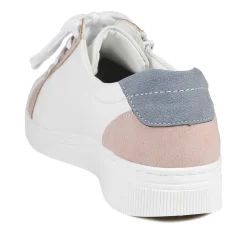Fly Flot Leather Trainers with Functional Zip - White Multi