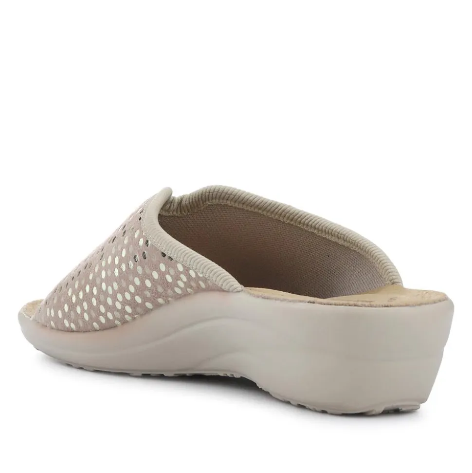 Fly Flot Lightweight Shock Absorbing Leather Mules - Beige