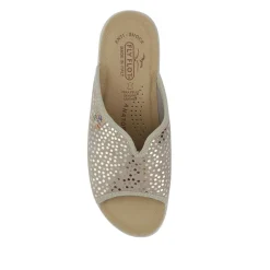 Fly Flot Lightweight Shock Absorbing Leather Mules - Beige