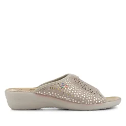 Fly Flot Lightweight Shock Absorbing Leather Mules - Beige
