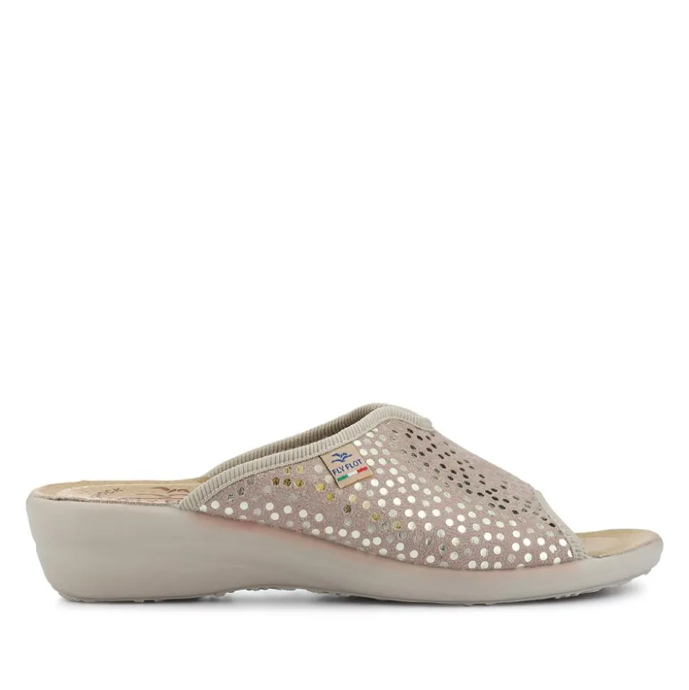 Fly Flot Lightweight Shock Absorbing Leather Mules - Beige