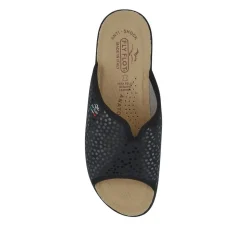Fly Flot Lightweight Shock Absorbing Leather Mules - Black