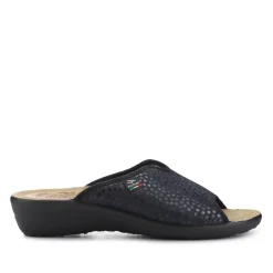 Fly Flot Lightweight Shock Absorbing Leather Mules - Black