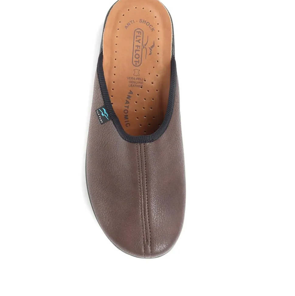 Fly Flot Mule Slippers - Dark Brown