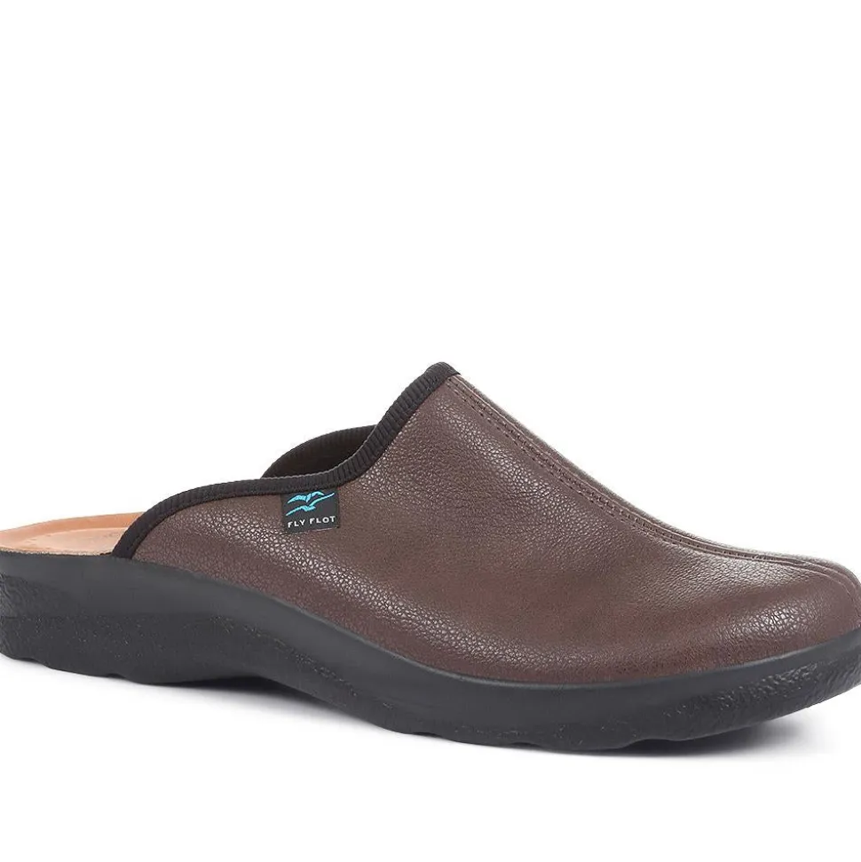 Fly Flot Mule Slippers - Dark Brown