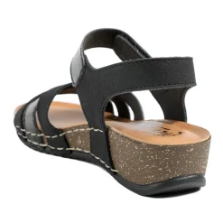 Fly Flot Patent Touch Fasten Sandals - Black