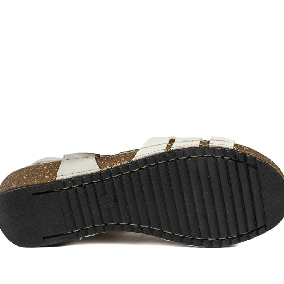 Fly Flot Patent Touch Fasten Sandals - Off White