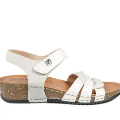 Fly Flot Patent Touch Fasten Sandals - Off White