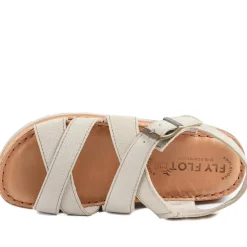 Fly Flot Platform Heel Buckled Sandals - Beige