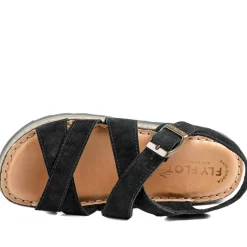 Fly Flot Platform Heel Buckled Sandals - Black