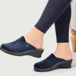 Fly Flot Self Moulding Mules - Navy