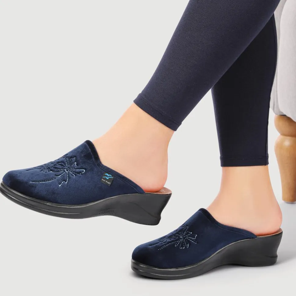 Fly Flot Self Moulding Mules - Navy