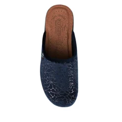 Fly Flot Self Moulding Velour Mules - Navy