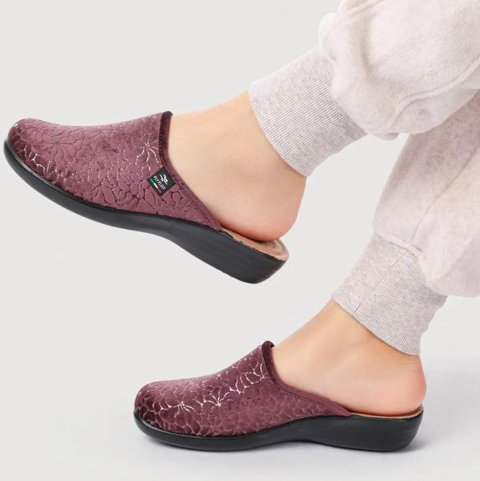 Fly Flot Self Moulding Velour Mules - Plum