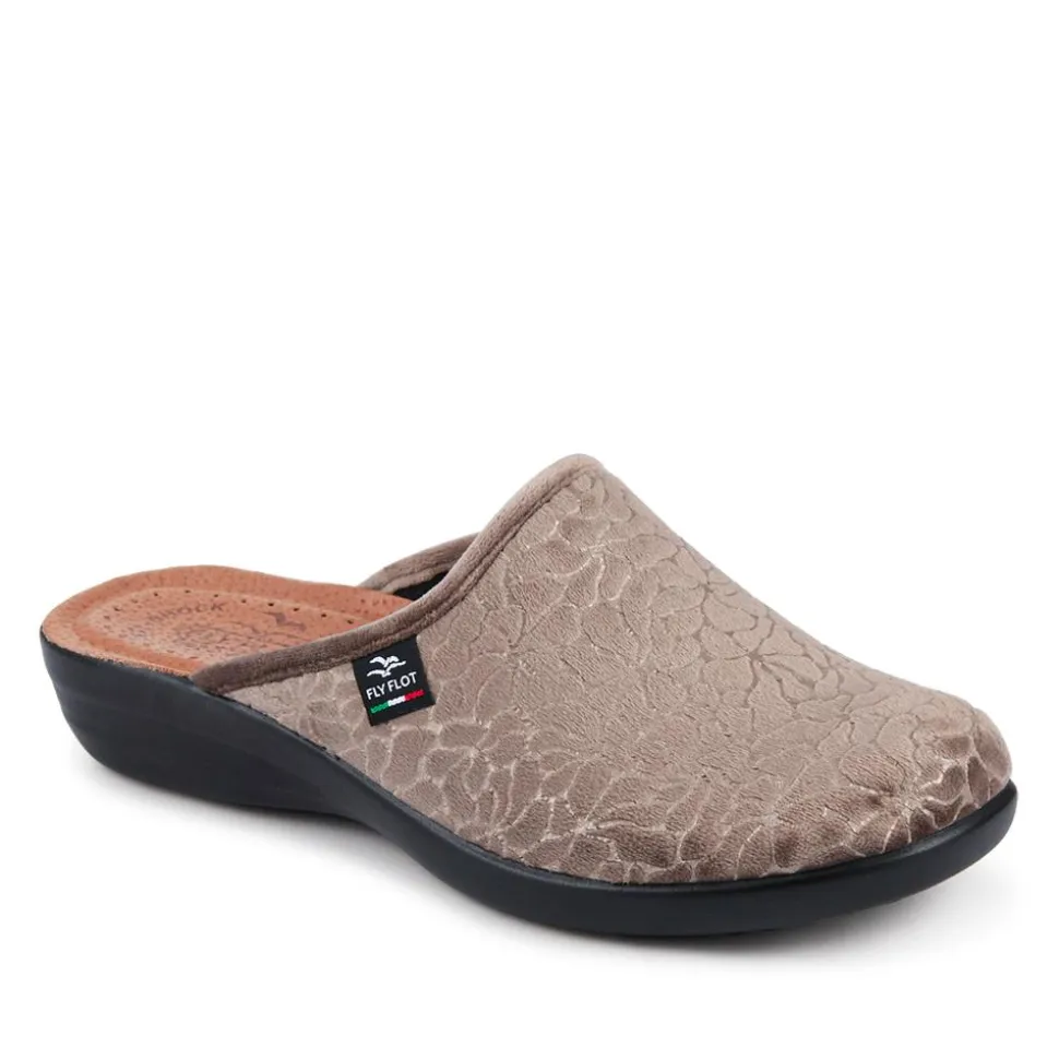 Fly Flot Self Moulding Velour Mules - Taupe