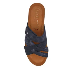 Fly Flot Shock Absorbing Leather Sandals - Blue
