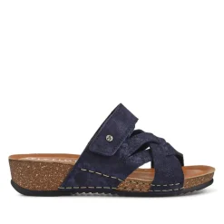 Fly Flot Shock Absorbing Leather Sandals - Blue