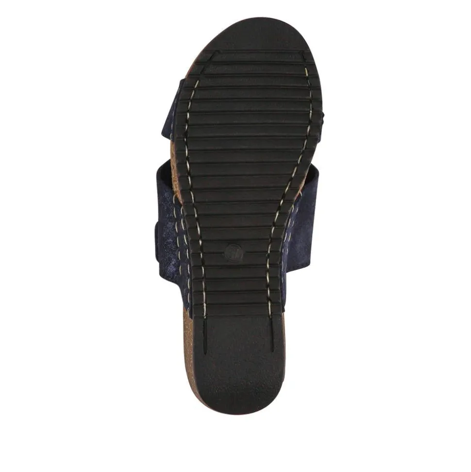 Fly Flot Shock Absorbing Leather Sandals - Blue