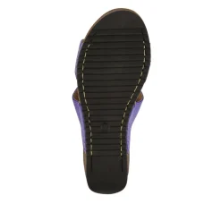 Fly Flot Shock Absorbing Leather Wedge Mules - Purple