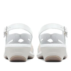 Fly Flot Slingback Strappy Sandals - White-Beige