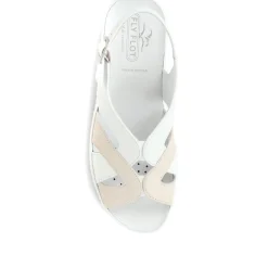 Fly Flot Slingback Strappy Sandals - White-Beige
