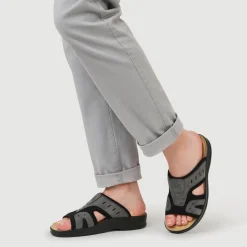 Fly Flot Slip On Mule Sandals - Grey