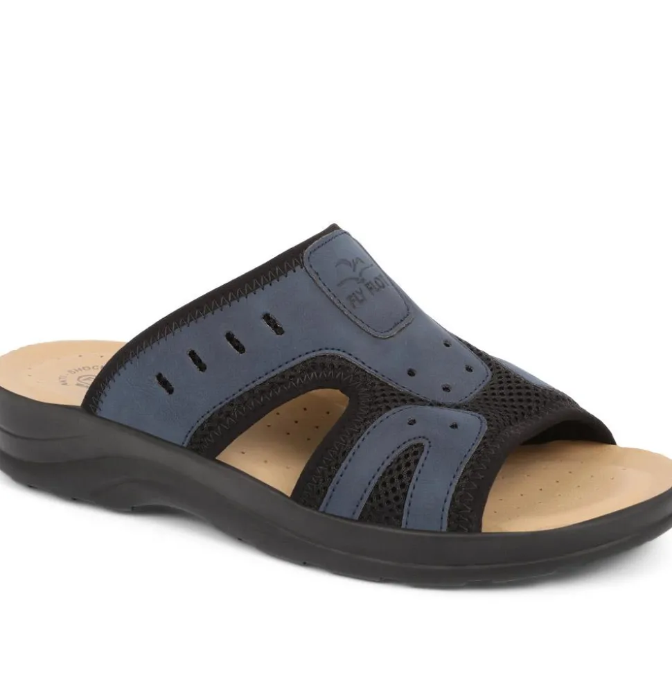 Fly Flot Slip On Mule Sandals - Navy