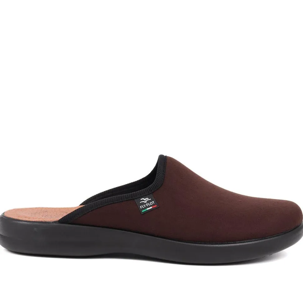 Fly Flot Slip On Mule Slippers - Dark Brown