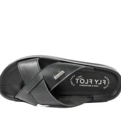 Fly Flot Strappy Slip On Sandals - Black