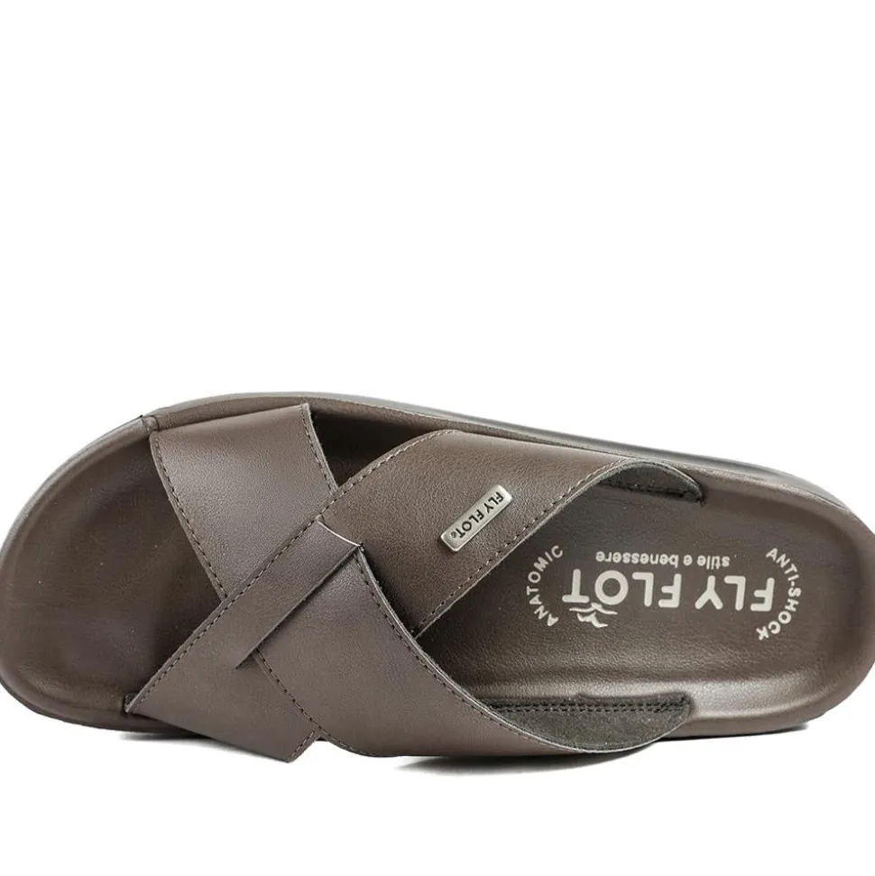 Fly Flot Strappy Slip On Sandals - Brown