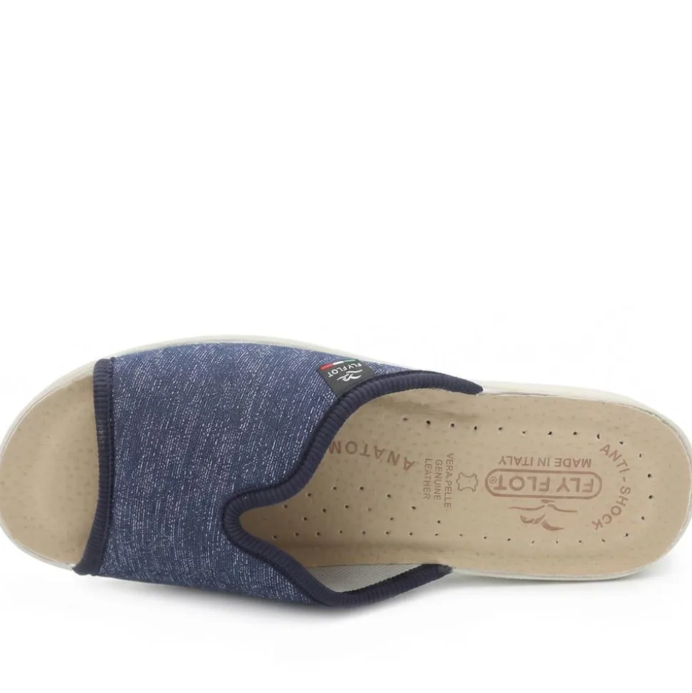Fly Flot Stretch Fit Mule Sandals - Navy Shimmer