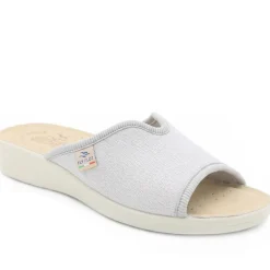 Fly Flot Stretch Fit Mule Sandals - Silver Shimmer