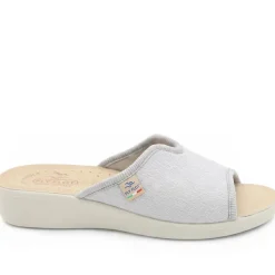 Fly Flot Stretch Fit Mule Sandals - Silver Shimmer