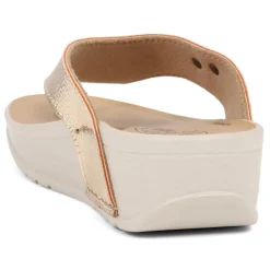 Fly Flot Toe Post Platform Sandals - Gold