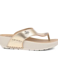 Fly Flot Toe Post Platform Sandals - Gold