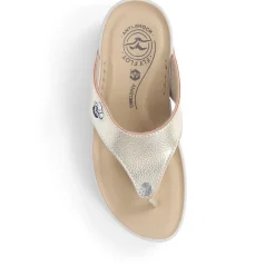 Fly Flot Toe Post Platform Sandals - Gold