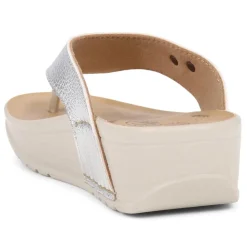 Fly Flot Toe Post Platform Sandals - Silver