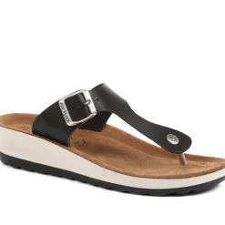 Fly Flot Toe Post Sandals - Black