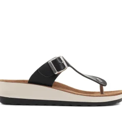Fly Flot Toe Post Sandals - Black