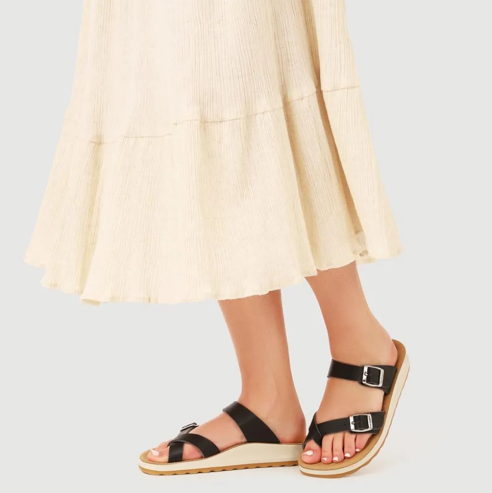 Fly Flot Toe Post Sandals - Black